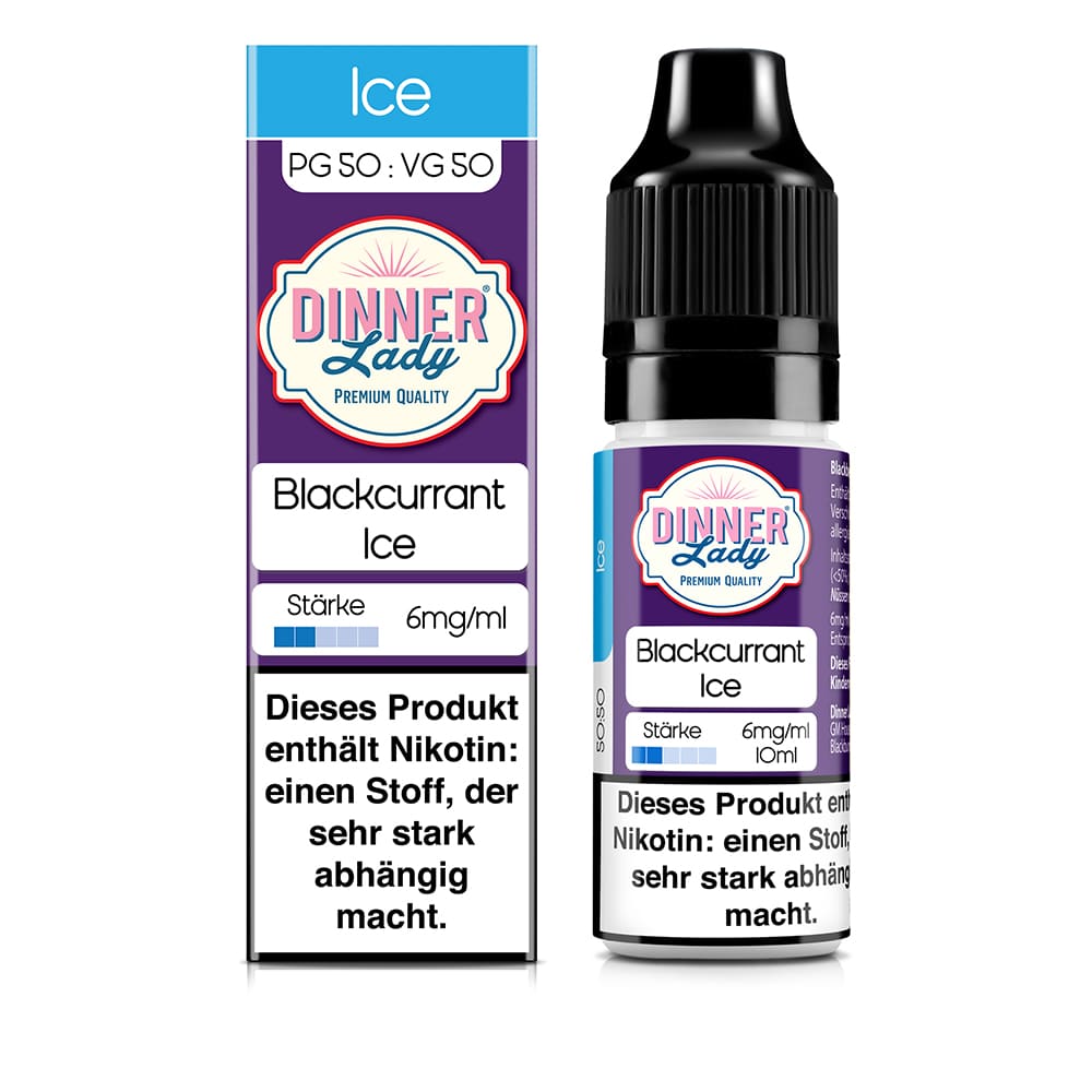 Dinner Lady Liquid - Blackcurrant Ice - 50/50 10ml 6mg 