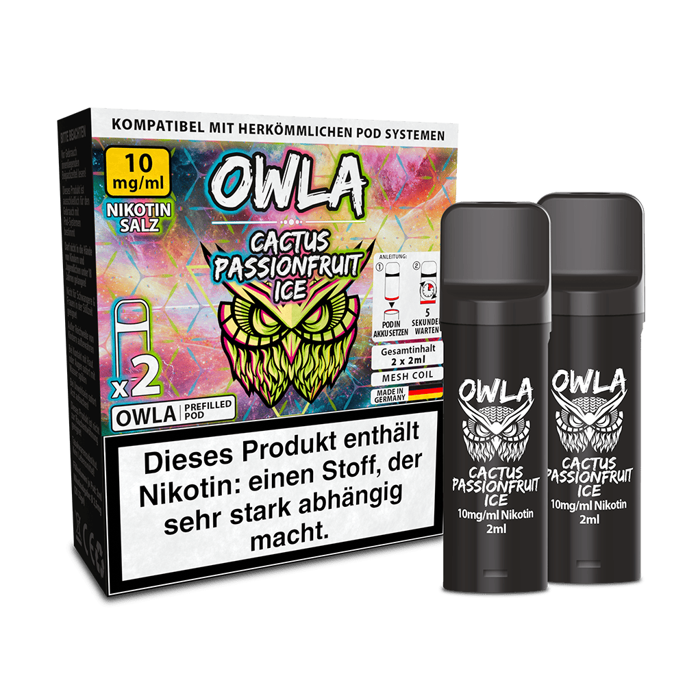 2x OWLA Einweg Pod - Cactus Passionfruit Ice - 10mg Nikotinsalz 2ml