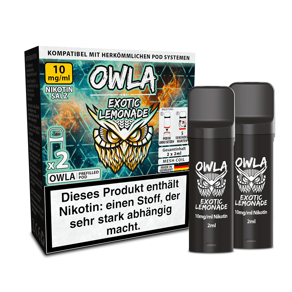 2x OWLA Einweg Pod - Exotic Lemonade - 10mg Nikotinsalz 2ml