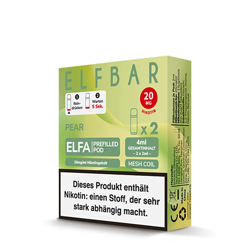 Elfbar Elfa Einweg Pod - Pear - 20mg Nikotinsalz 2ml 