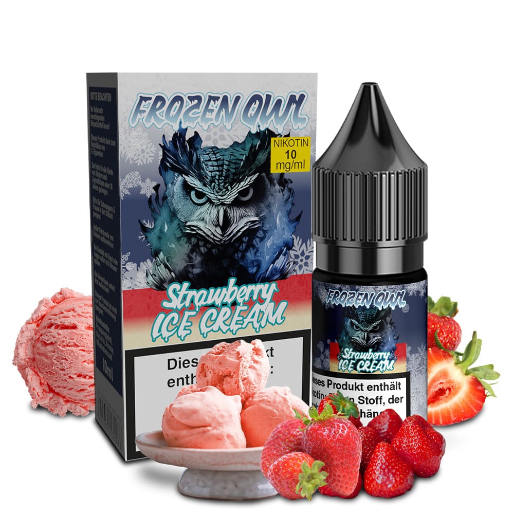 Frozen OWL Nikotinsalz - Strawberry Ice Cream - 10ml Liquid 10mg