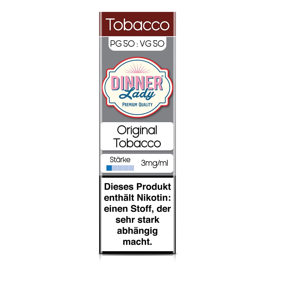 Dinner Lady Liquid - Original Tobacco - 50/50 10ml 3mg 