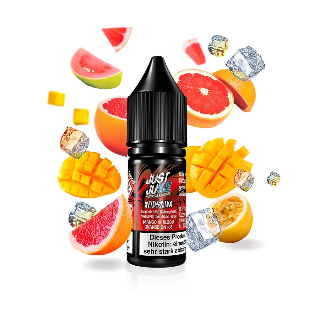 Just Juice Nikotinsalz - Fusion Mango & Blood Orange ON ICE - 10ml 20mg 
