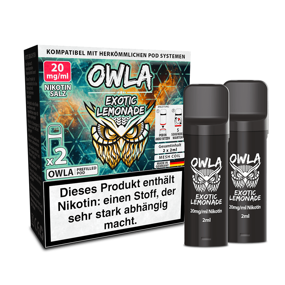 2x OWLA Einweg Pod - Exotic Lemonade - 20mg Nikotinsalz 2ml