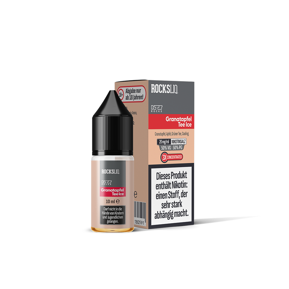 KTS Rocksliq Nikotinsalz - Granatapfel Tee Ice - 10ml Liquid 20mg 