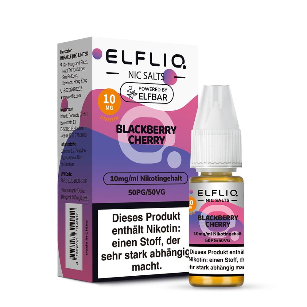 Elfliq by Elfbar Nikotinsalz - Blackberry Cherry - Liquid 10mg 10ml  C