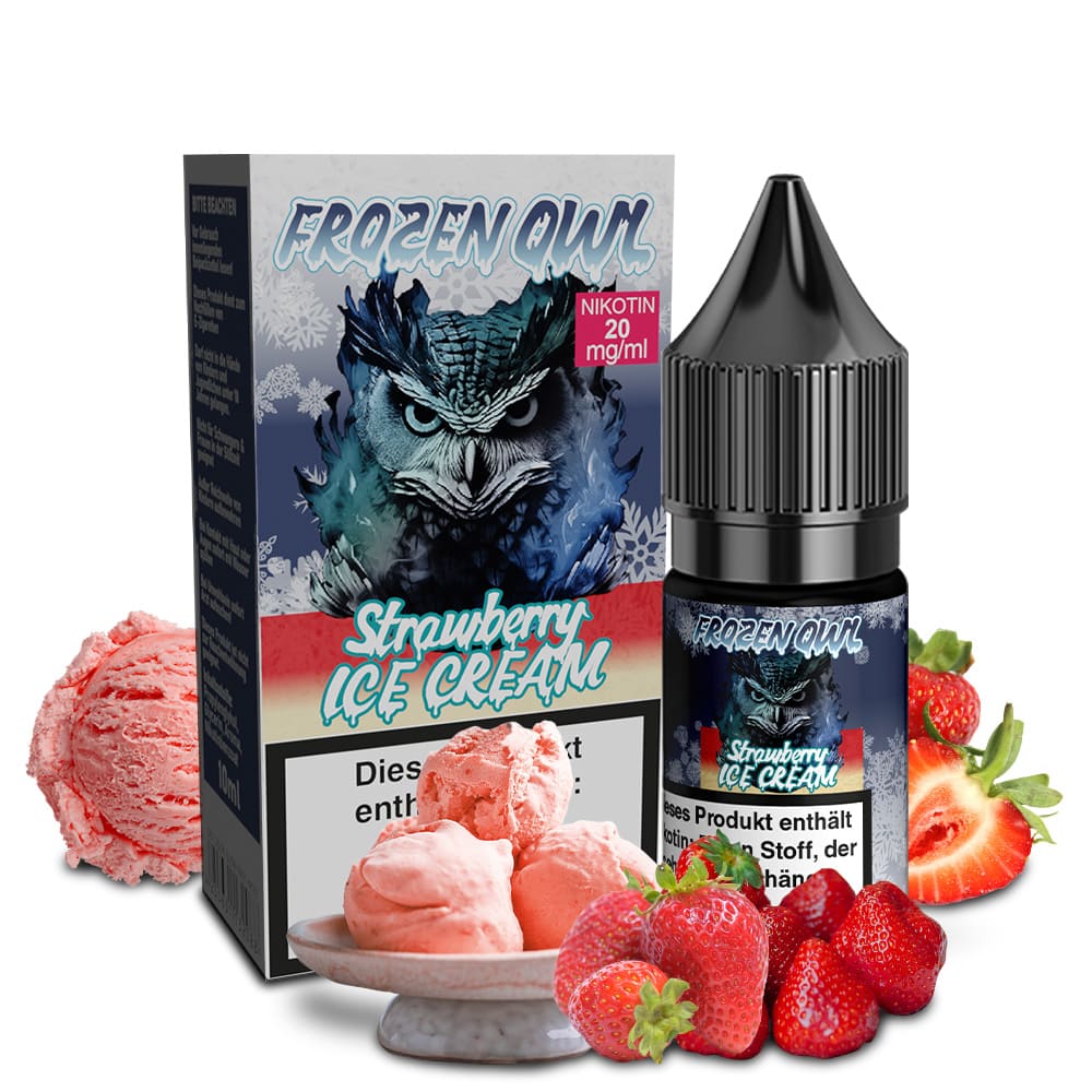 Frozen OWL Nikotinsalz - Strawberry Ice Cream - 10ml Liquid 20mg 