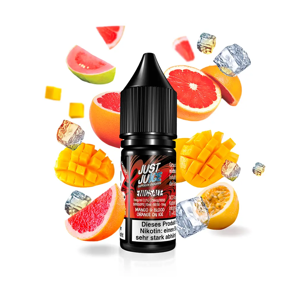 Just Juice Nikotinsalz - Fusion Mango & Blood Orange ON ICE - 10ml 11mg 
