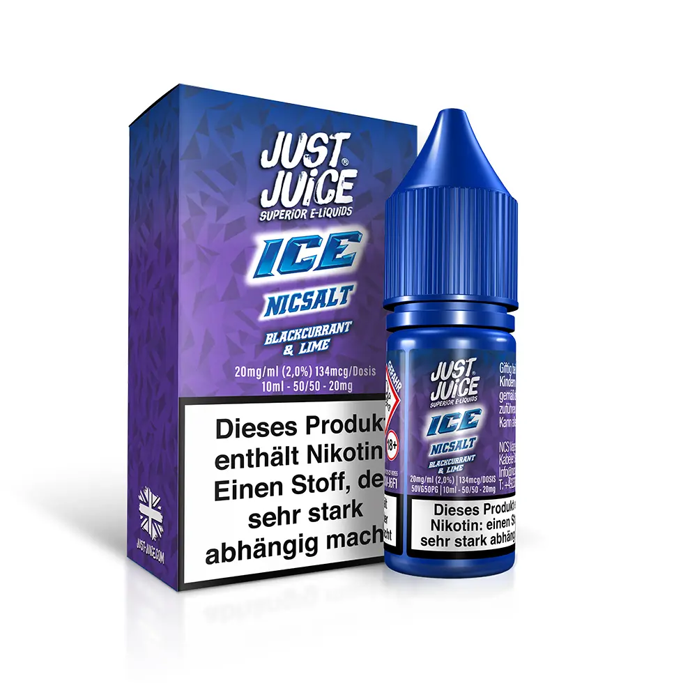 Just Juice Nikotinsalz - Blackcurrant & Lime ICE - 10ml 20mg 