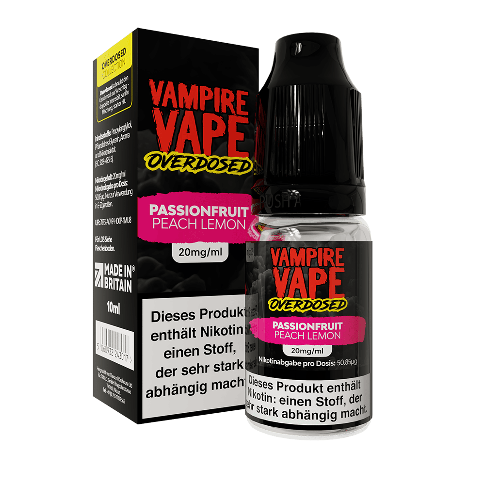 Vampire Vape Nikotinsalz - Passionsfruit Peach Lemon - Liquid 20mg 10ml  C