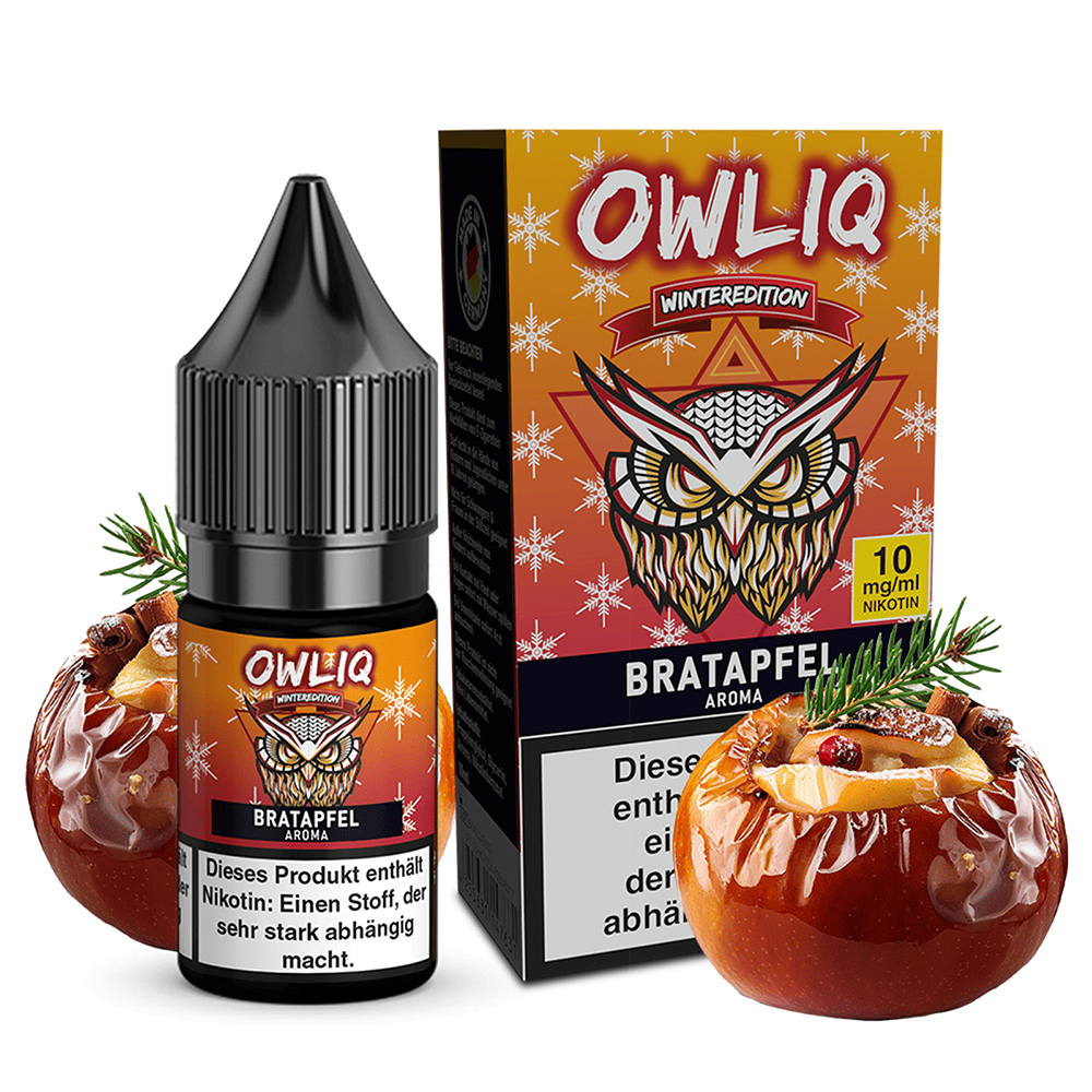 OWLIQ Nikotinsalz Weihnachtsedition - Bratapfel - 10ml Liquid 10mg