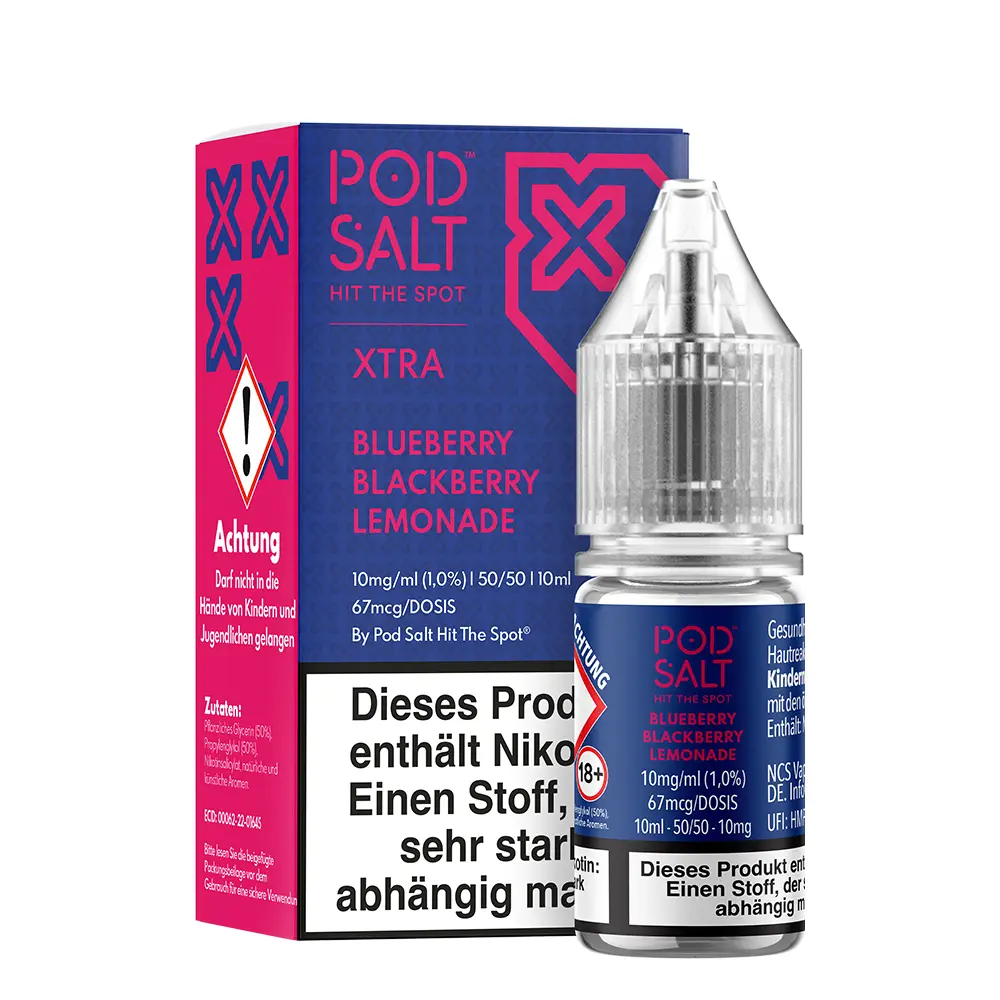 Pod Salt Xtra Nikotinsalz - Blueberry Blackberry Lemonade - Liquid 10mg 10ml 