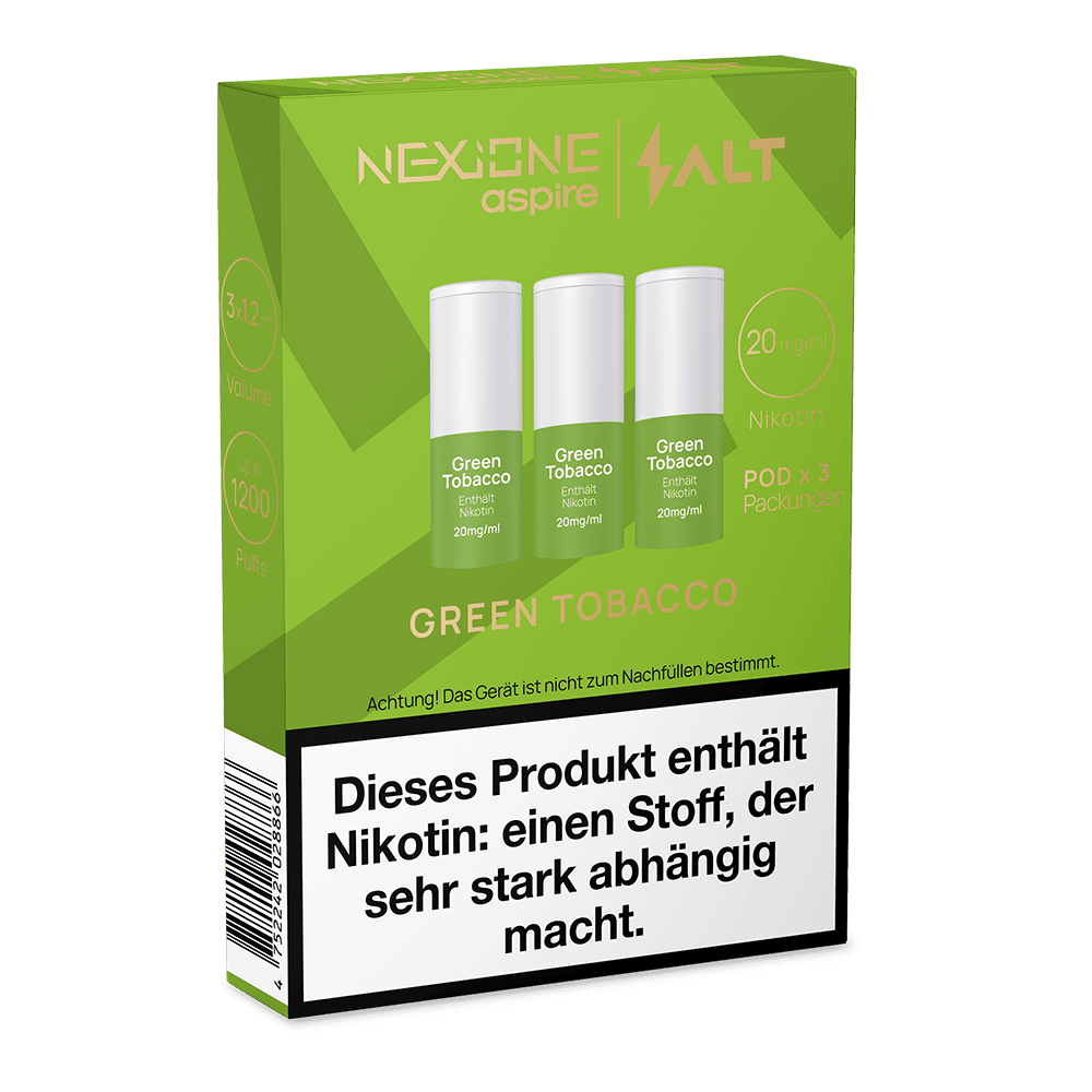 3x NEXIONE Salt Pod - Green Tobacco - 20mg Nikotinsalz 1.2ml 