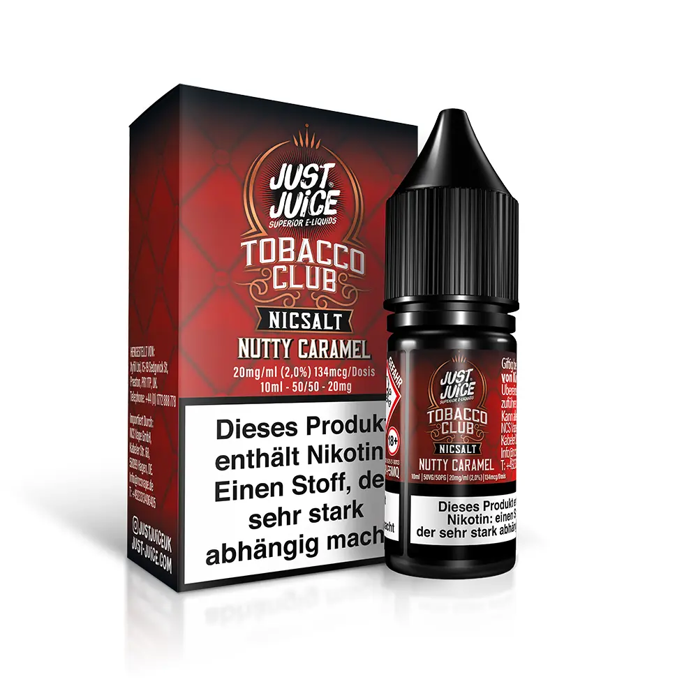 Just Juice Nikotinsalz - Tobacco Club Nutty Caramel - 10ml 20mg 