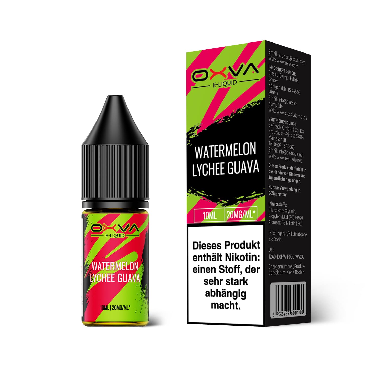 Oxva E-Liquid Nikotinsalz - Watermelon Lychee Guava - 10ml Liquid 20mg 
