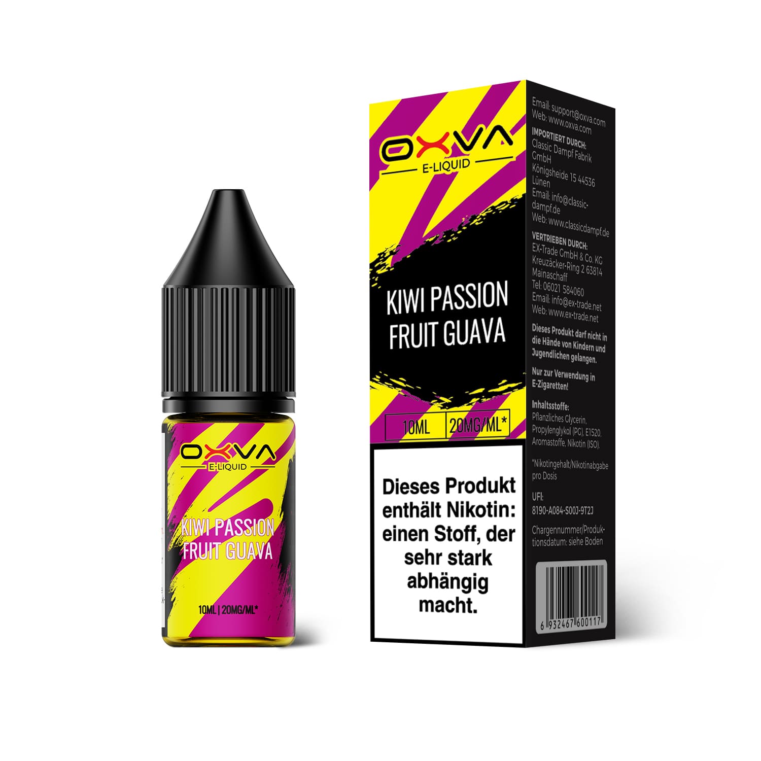 Oxva E-Liquid Nikotinsalz - Kiwi Passion Fruit Guava - 10ml Liquid 20mg 