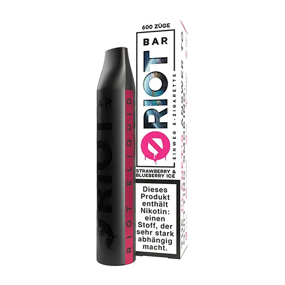 RIOT Bar Strawberry & Blueberry Ice 10mg/ml Hybrid Nikotin Einweg 