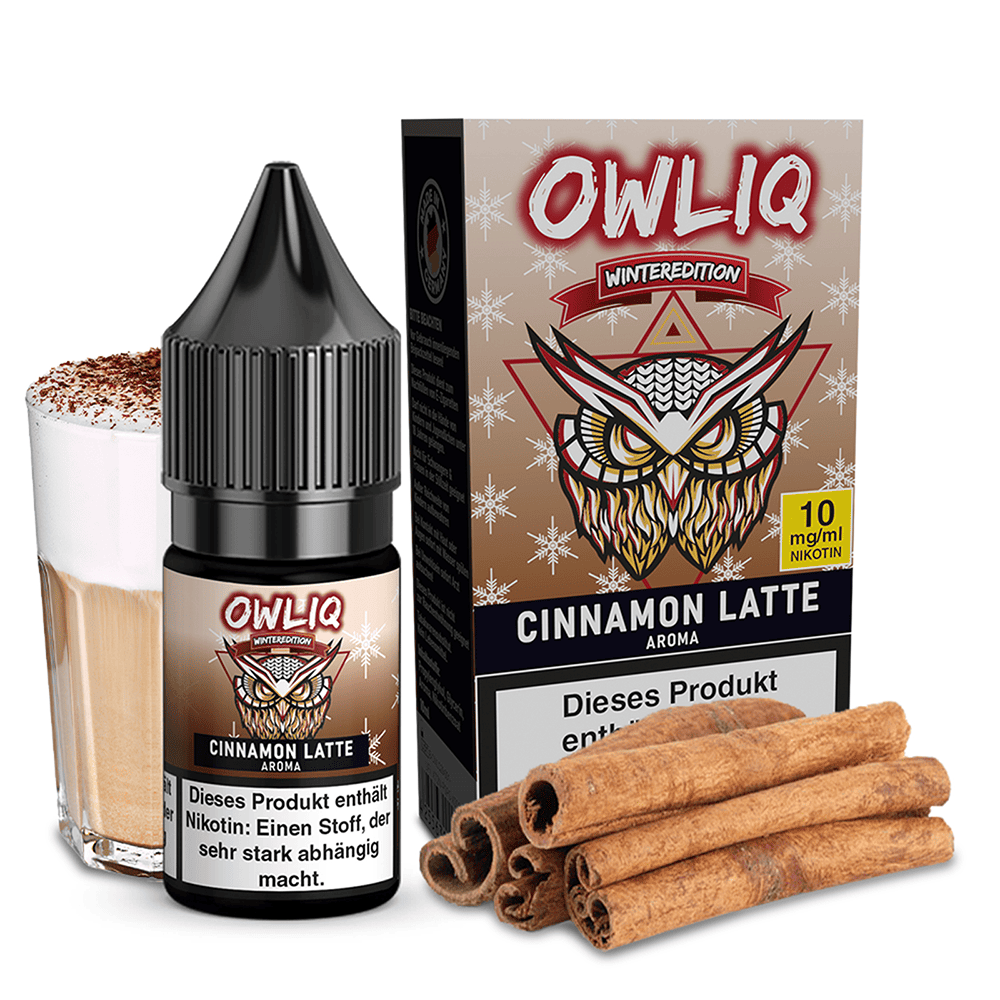 OWLIQ Nikotinsalz Weihnachtsedition - Cinnamon Latte - 10ml Liquid 10mg