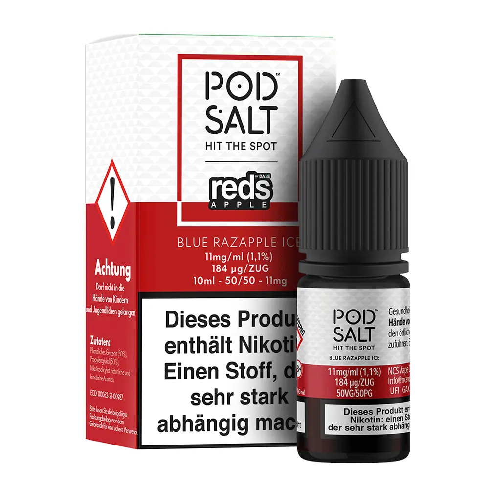 Pod Salt Fusion - Blue Razapple Ice - 10ml Liquid 11mg Nikotinsalz 
