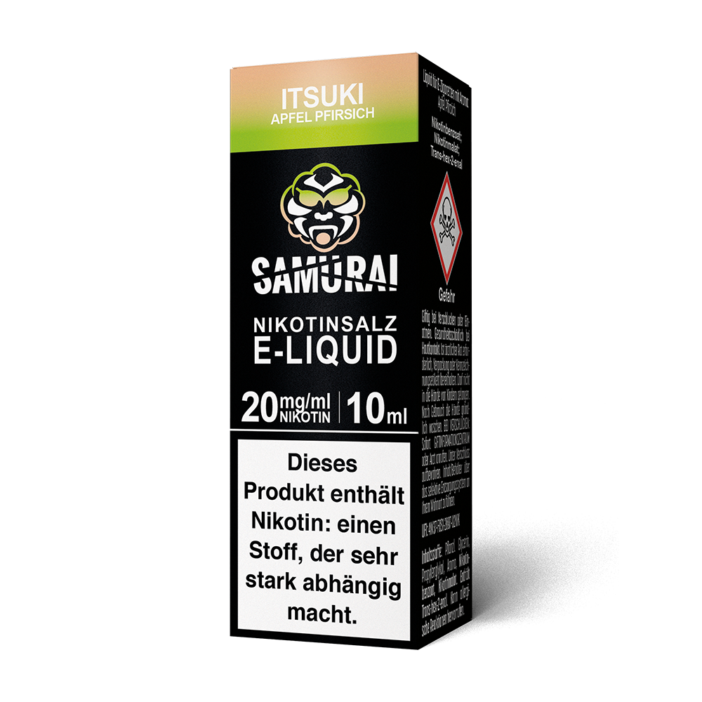 Samurai Nikotinsalz - Itsuki Apfel Pfirsich - Liquid 20mg 10ml 
