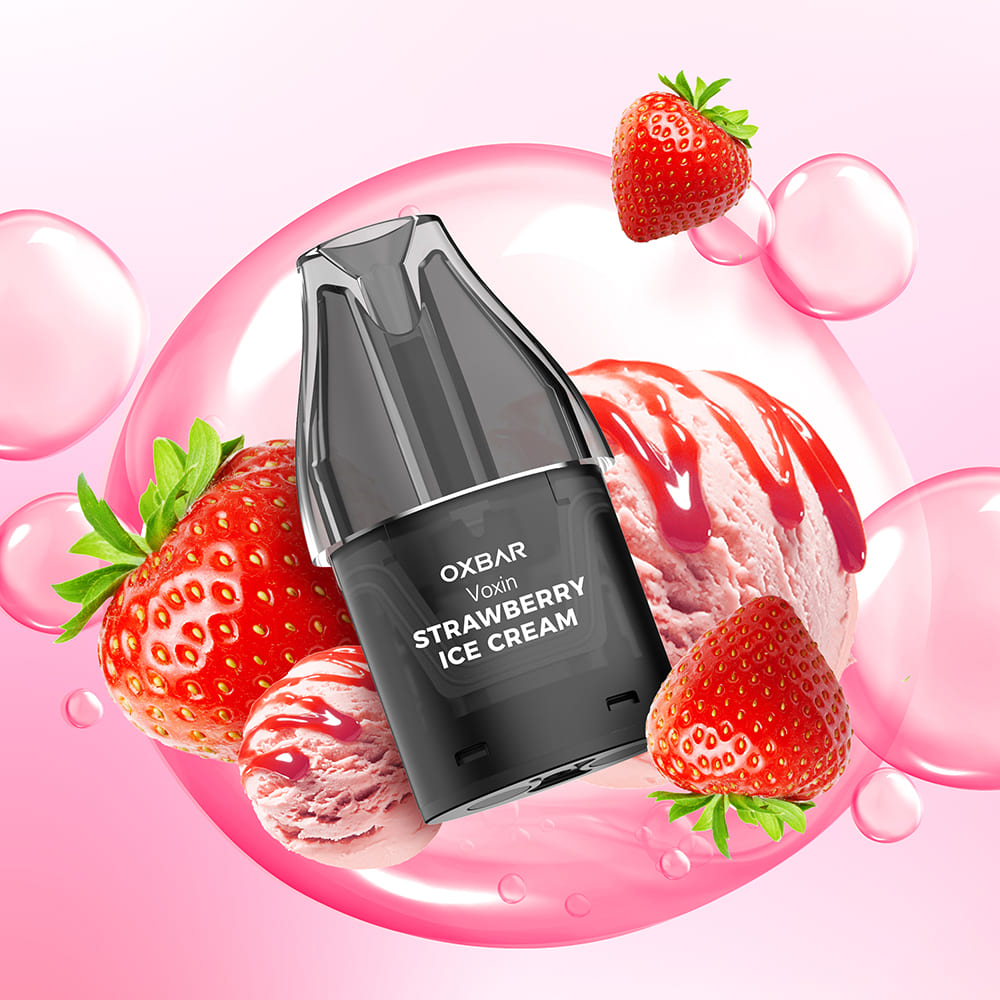 Oxbar Voxin Einweg Pod - Strawberry Ice Cream - 20mg Nikotinsalz 2ml 