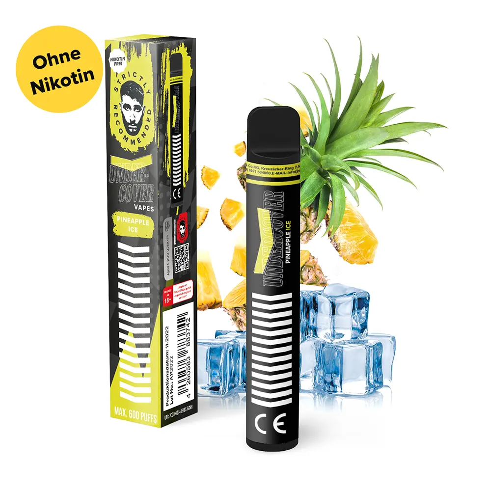 Undercover Vapes Pineapple Ice 0mg Einweg E-Zigarette | 0 mg