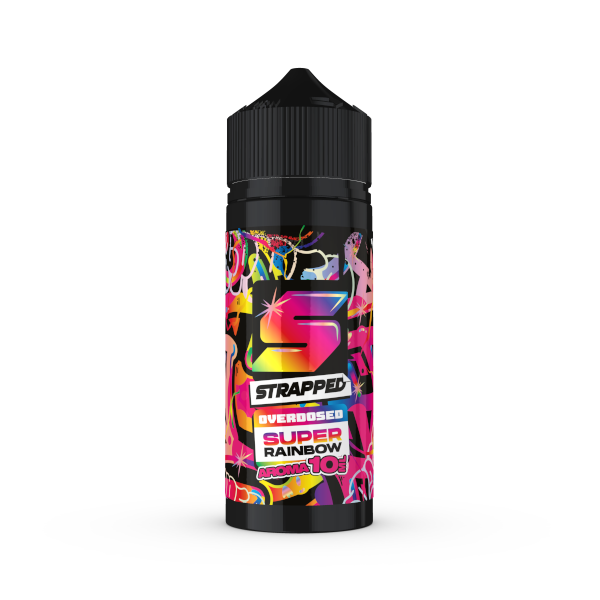 Strapped Overdosed Aroma - Super Rainbow - 10ml in 120ml Flasche 