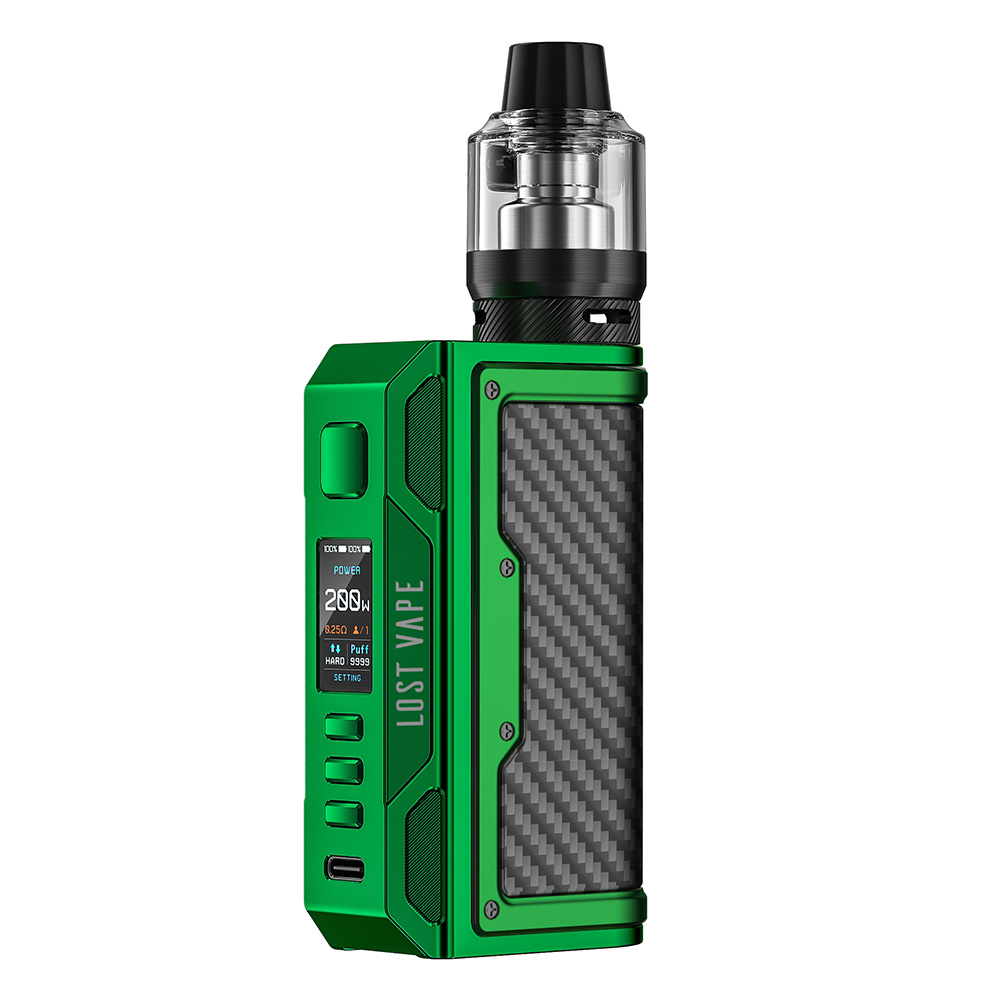 Lost Vape Thelema Quest Kit Emerald Green Carbon Fiber