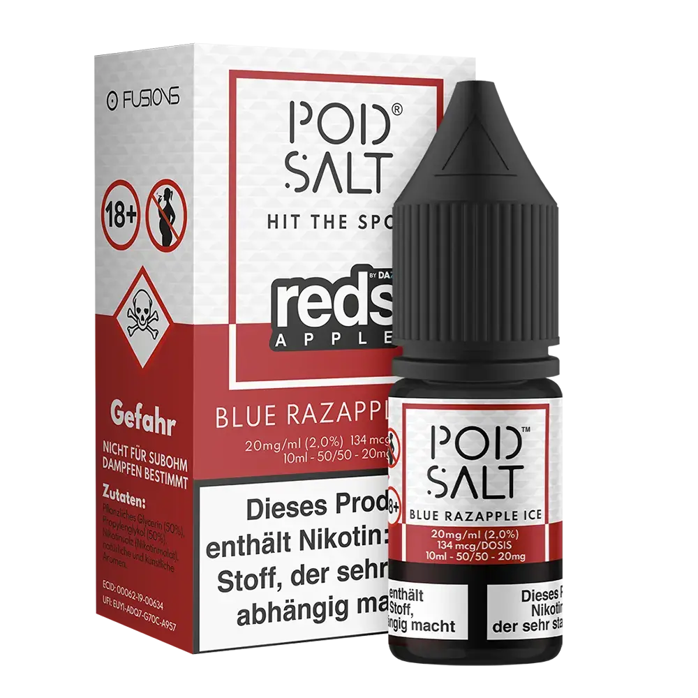 Pod Salt Fusion Blue Razapple Ice 10ml 20mg 