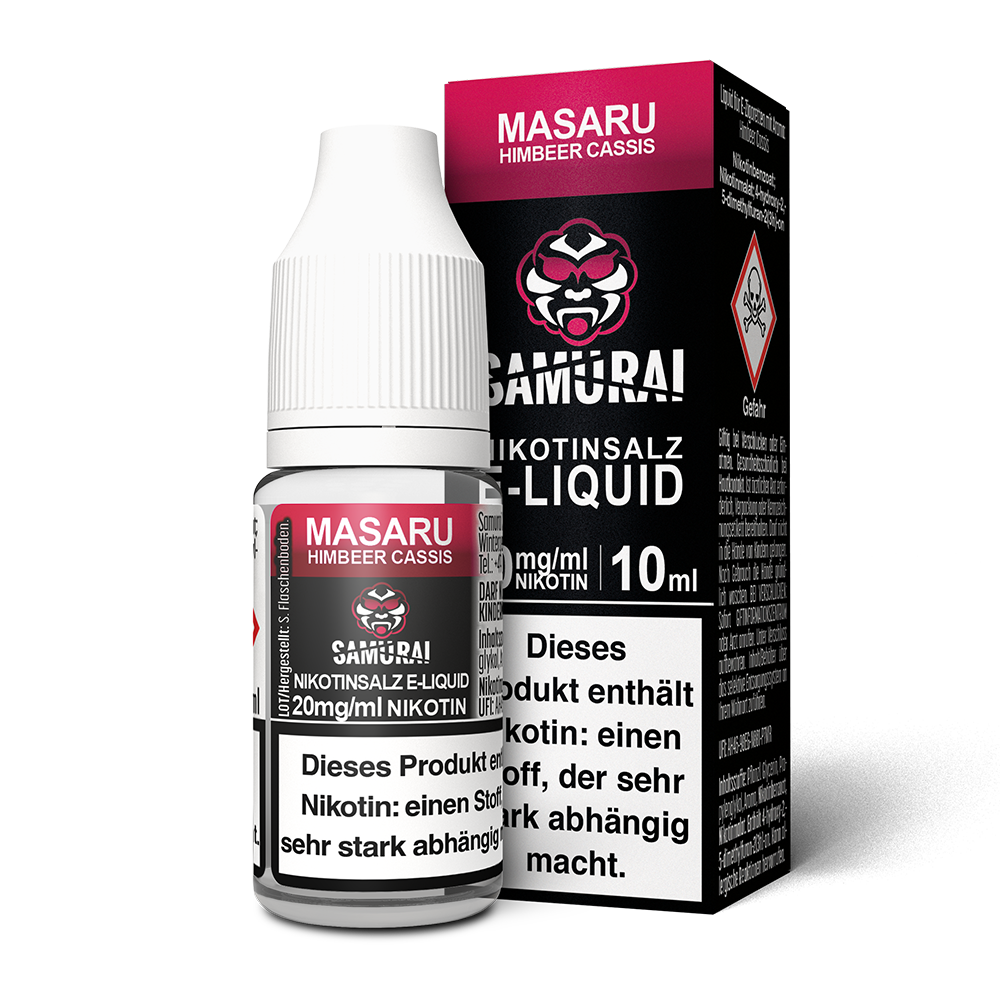 Samurai Nikotinsalz - Masaru Himbeer Cassis - Liquid 20mg 10ml 
