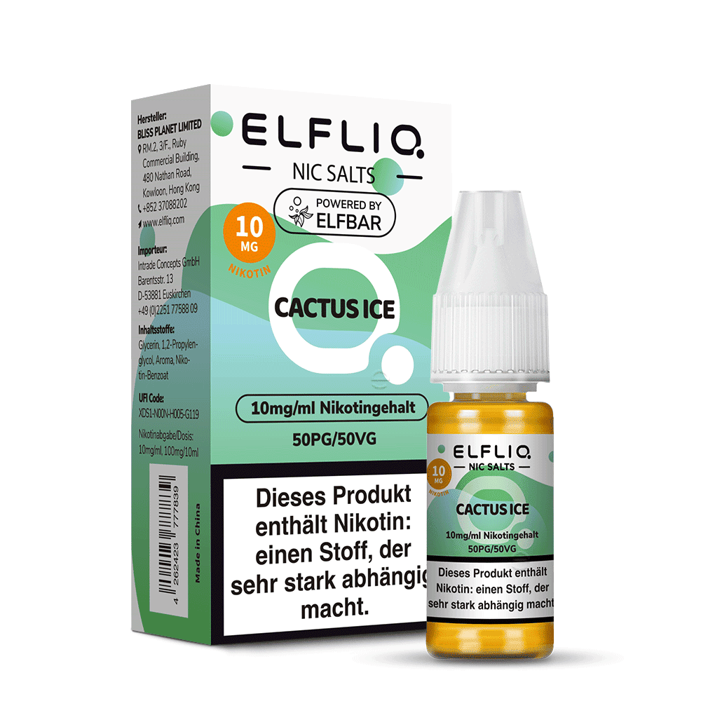 Elfliq by Elfbar Nikotinsalz - Cactus Ice - Liquid 10mg 10ml  D