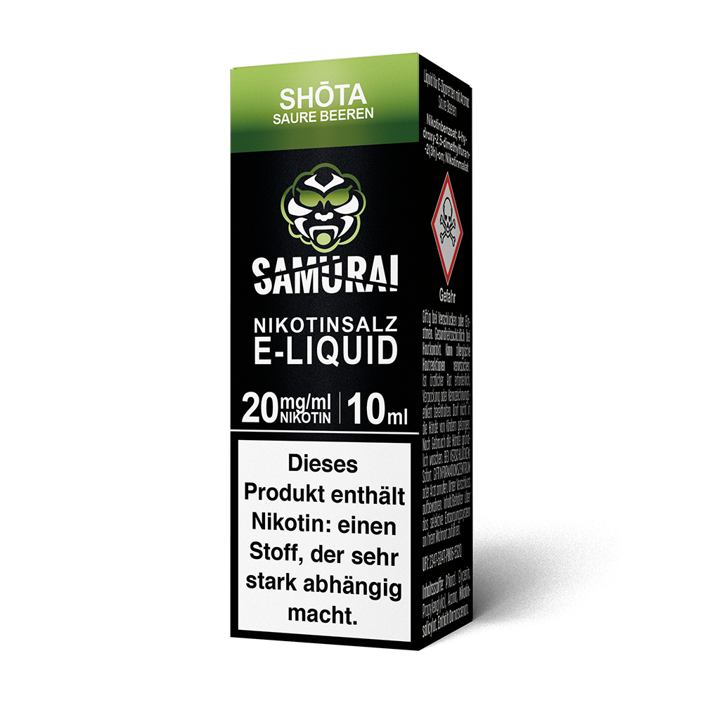 Samurai Nikotinsalz - Shota Saure Beeren - Liquid 20mg 10ml 