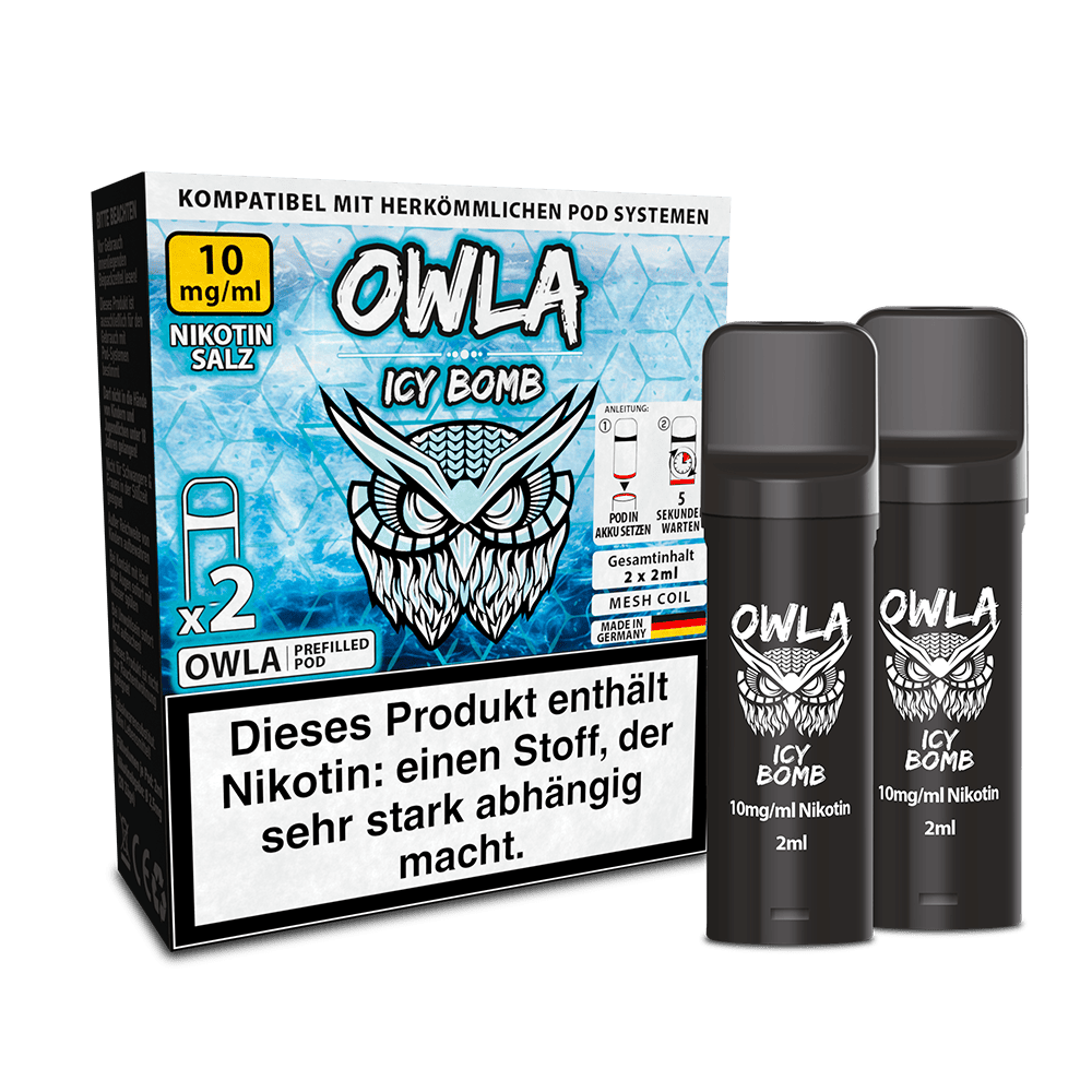 2x OWLA Einweg Pod - Icy Bomb - 10mg Nikotinsalz 2ml