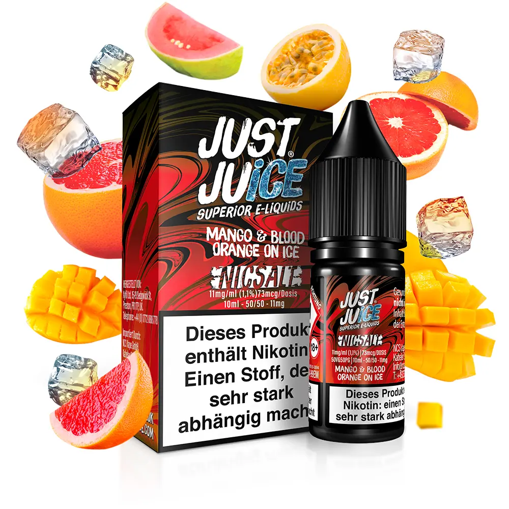 Just Juice Nikotinsalz - Fusion Mango & Blood Orange ON ICE - 10ml 11mg 