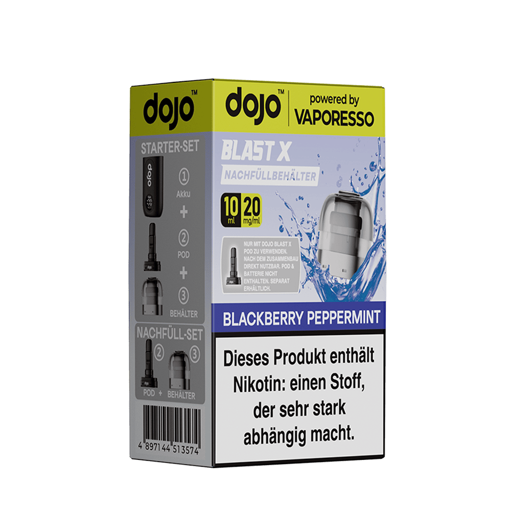 Vaporesso dojo Blast X Einweg Pod - Blackberry Peppermint - 20mg Nikotinsalz 10ml  D