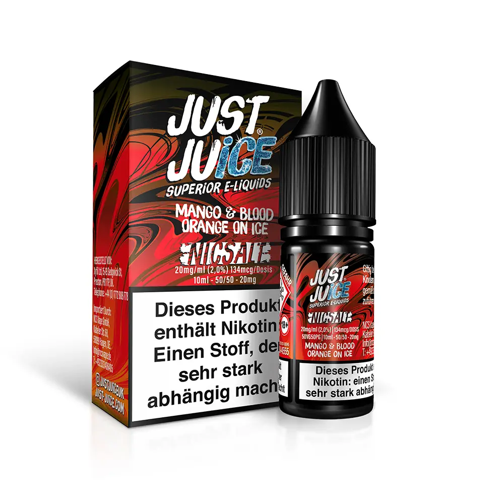 Just Juice Nikotinsalz - Fusion Mango & Blood Orange ON ICE - 10ml 20mg 