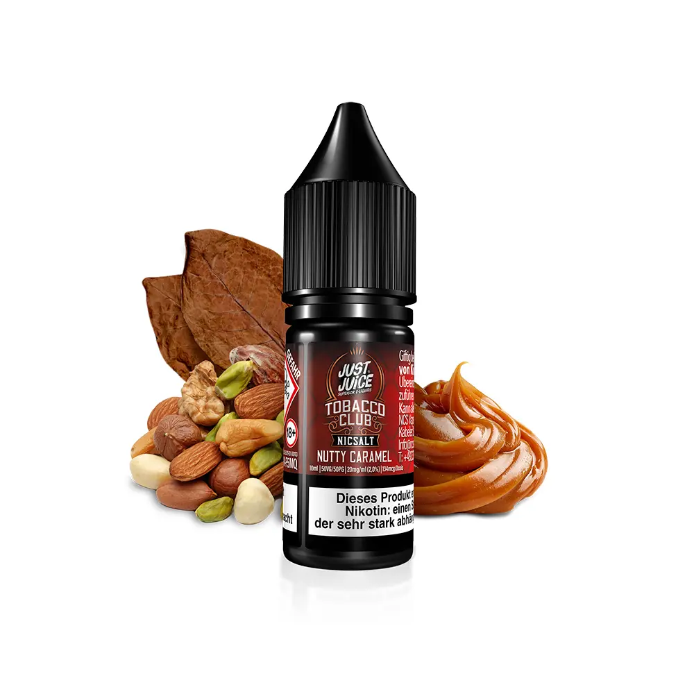 Just Juice Nikotinsalz - Tobacco Club Nutty Caramel - 10ml 20mg 