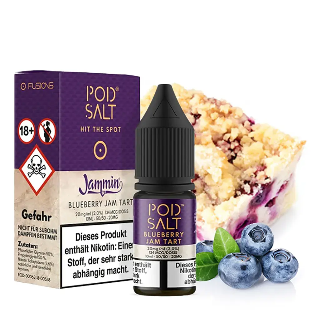 Pod Salt Fusion Blueberry Jam Tart 10ml 20mg 
