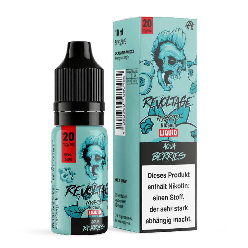 Revoltage Aqua Berries 10ml Hybrid Nic Salt Liquid 20mg 