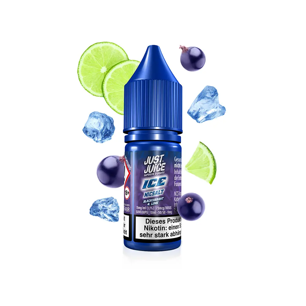 Just Juice Nikotinsalz - Blackcurrant & Lime ICE - 10ml 11mg 