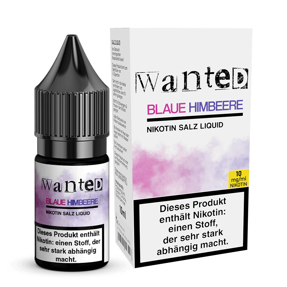 Wanted Nikotinsalz - blaue Himbeere - Overdosed 10ml Liquid 10mg  D