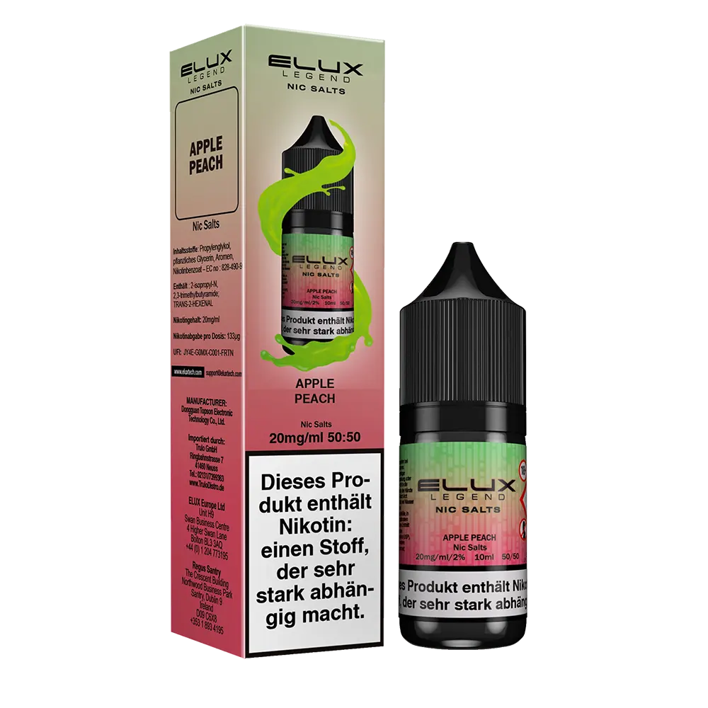 Elux Nikotinsalz - Apple Peach - Liquid 20mg 10ml 