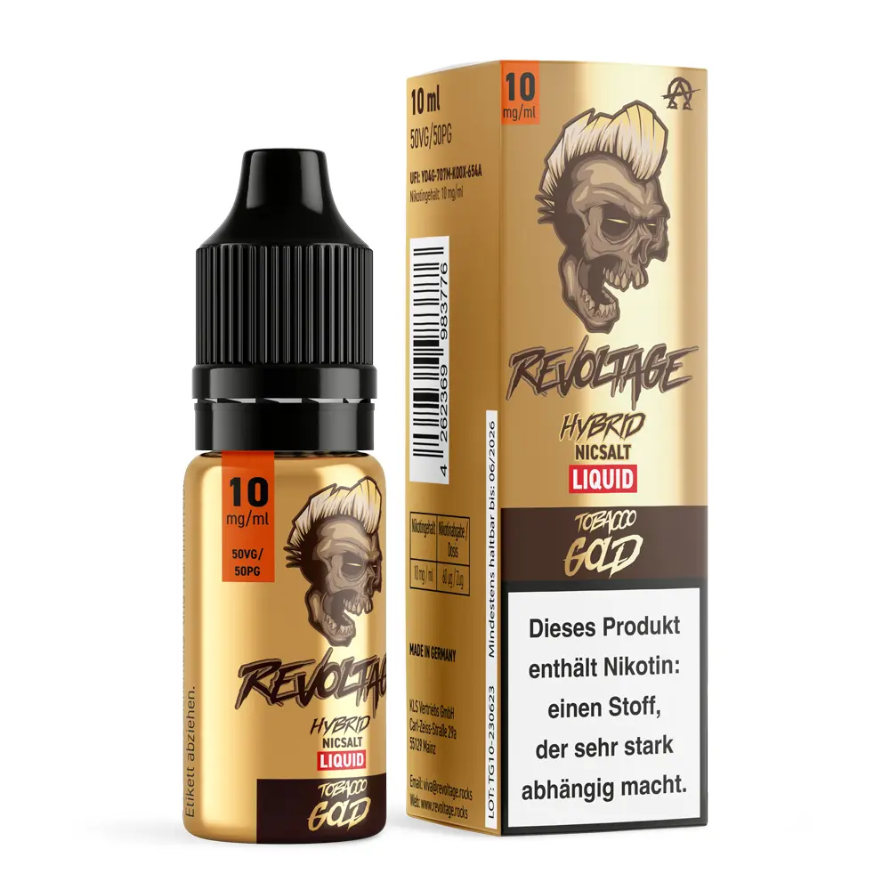 Revoltage Hybrid Nikotinsalz - Tobacco Gold - Liquid 10mg 10ml 