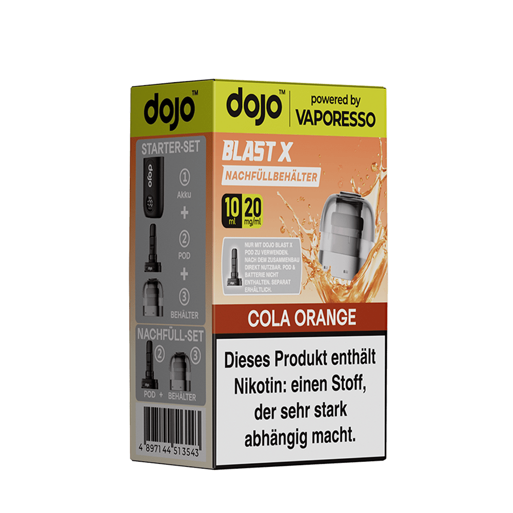 Vaporesso dojo Blast X Einweg Pod - Cola Orange - 20mg Nikotinsalz 10ml  D