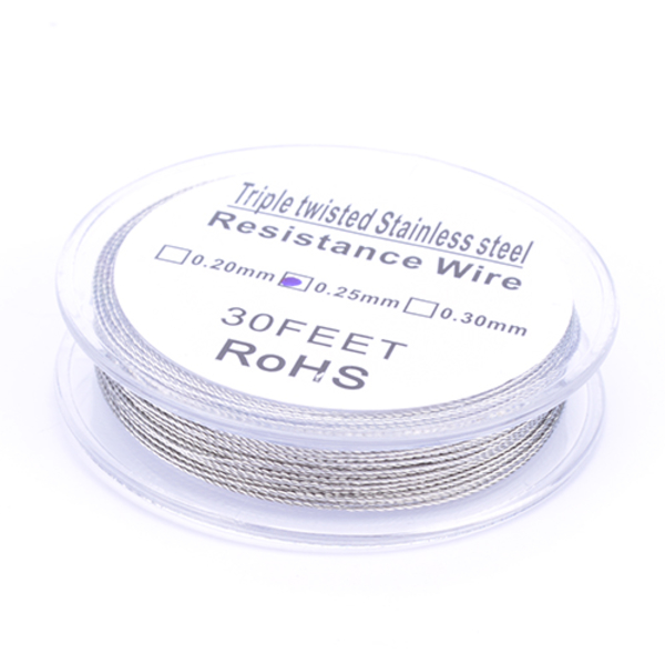 Dreifach gezwirbelter Edelstahlraht 0,25 mm 9,14m