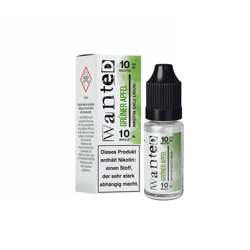 Wanted grüner Apfel 10mg Overdosed 10ml Nikotinsalzliquid 