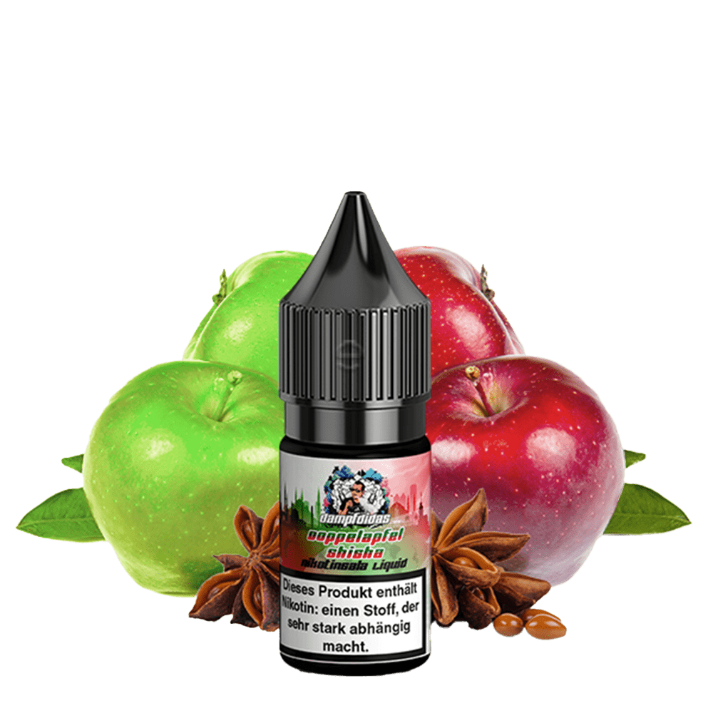 Dampfdidas Nikotinsalz - Doppelapfel Shisha - 10ml Liquid 10mg 