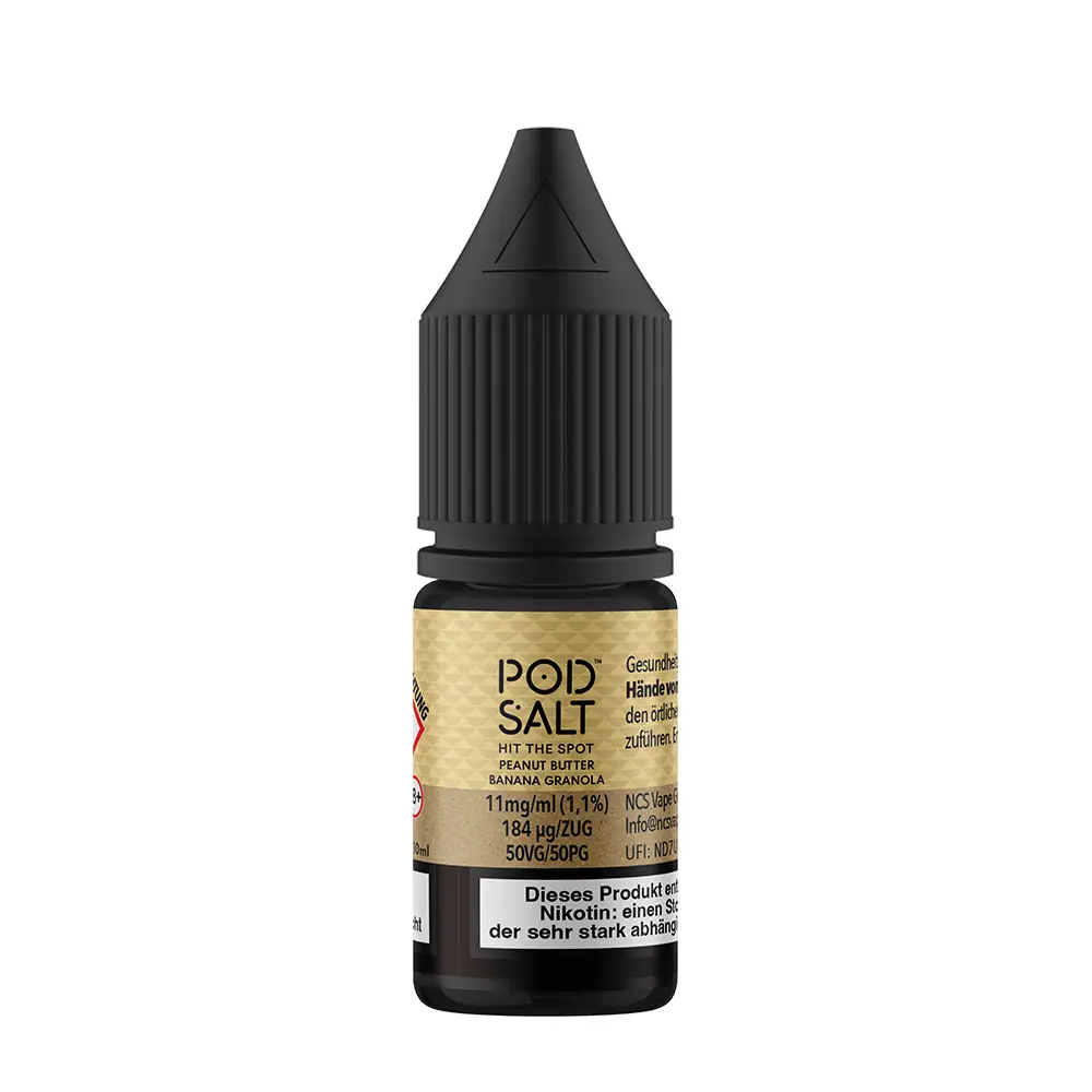 Pod Salt Fusion - Peanut Butter Banana Granola Bar - 10ml Liquid 11mg Nikotinsalz 