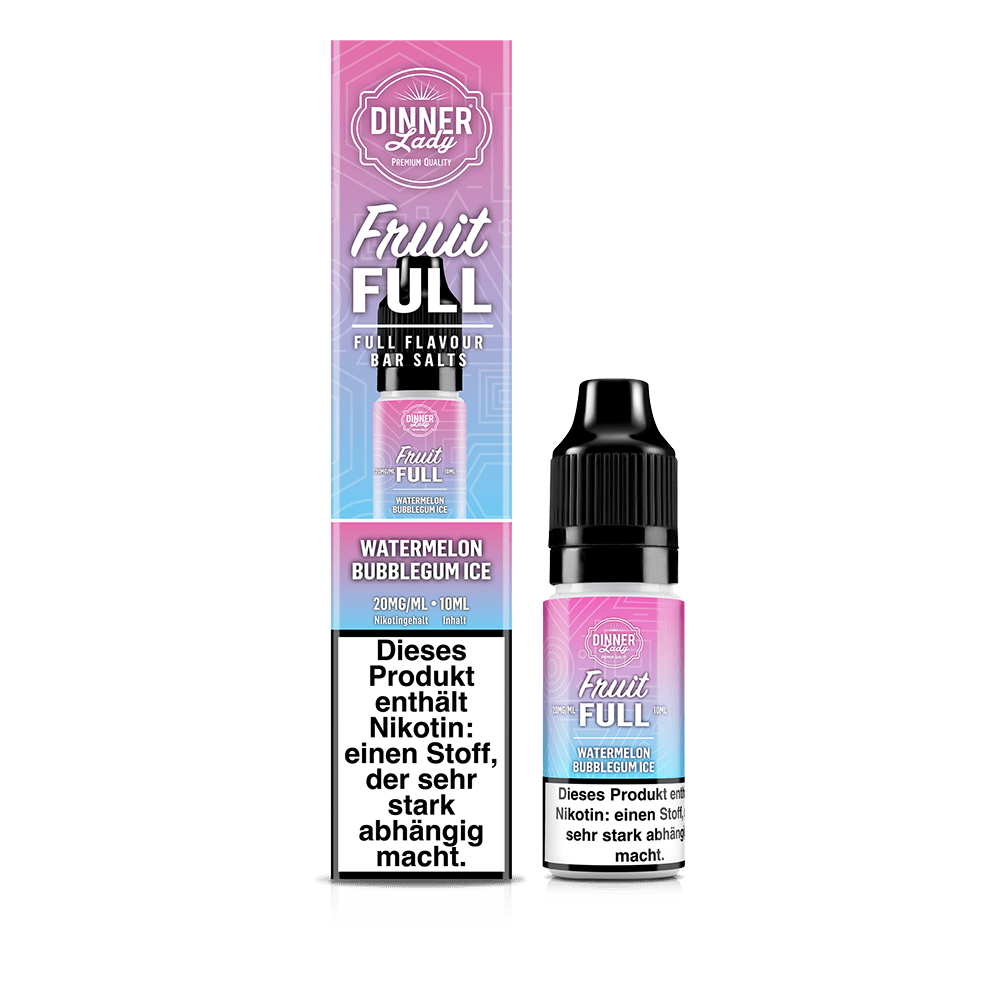 Dinner Lady Fruit Full Nikotinsalz - Watermelon Bubblegum Ice - 10ml Liquid 20mg