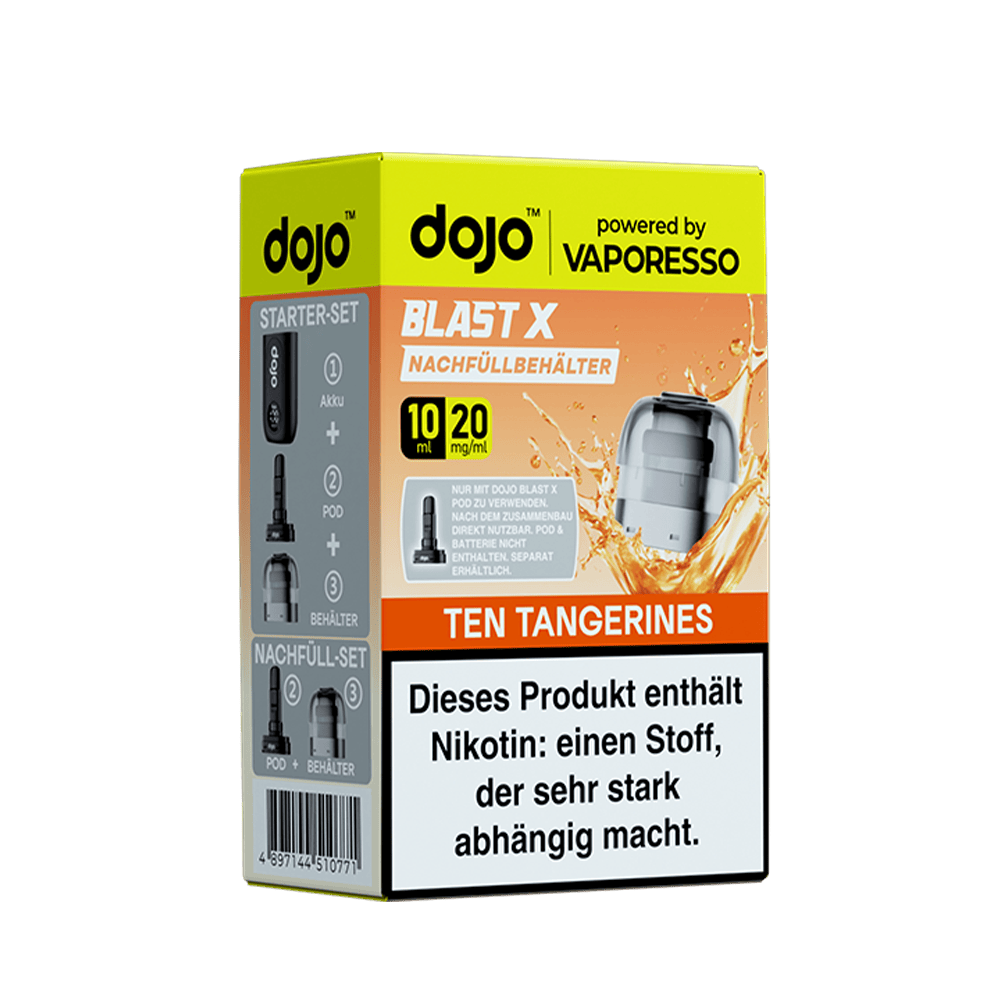 Vaporesso dojo Blast X Einweg Pod - Ten Tangerines - 20mg Nikotinsalz 10ml  C